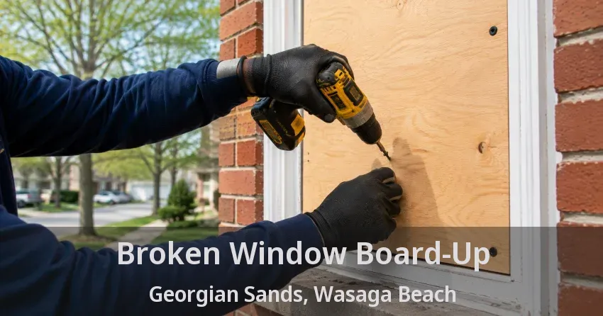 Broken Window Board-Up Georgian Sands, Wasaga Beach - ON