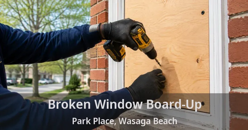 Broken Window Board-Up Park Place, Wasaga Beach - ON