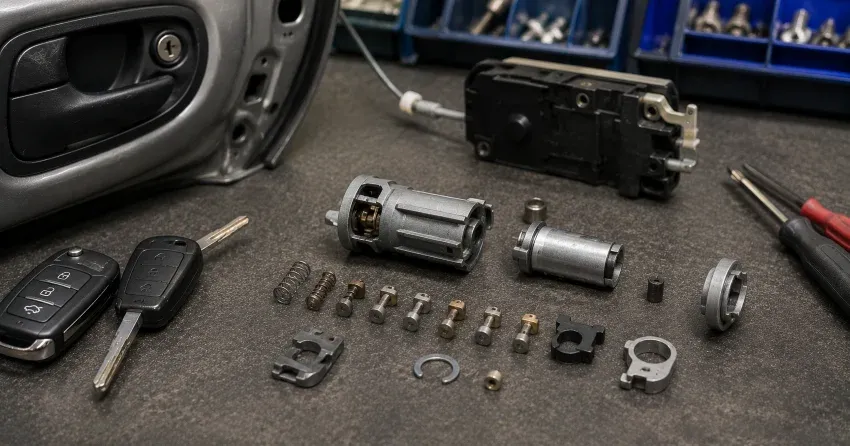 technician testing a car key fob during Car Lock Repair County Meadows, Wasaga Beach