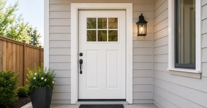 technician installing exterior door frame in Fernbrook, Wasaga Beach
