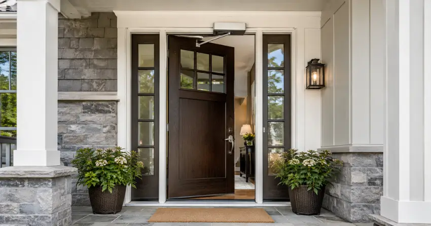 residential automatic door opener installed on exterior entry door in Bluewater, Wasaga Beach
