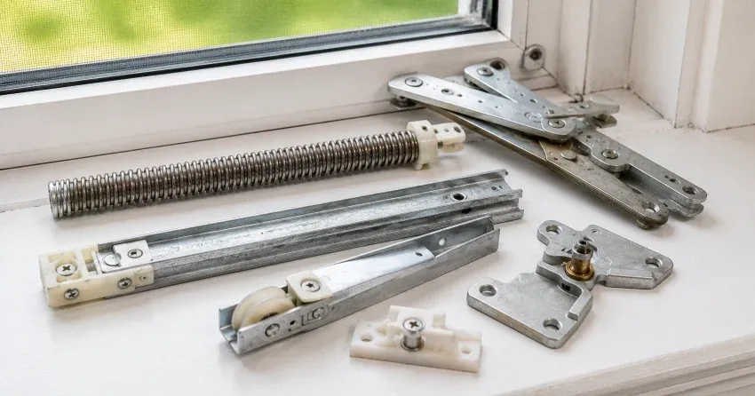 technician adjusting window sash alignment in Georgian Sands, Wasaga Beach home