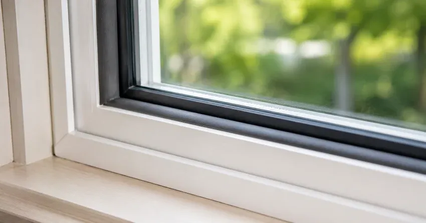 technician inspecting window weatherstripping for drafty window repair Fernbrook, Wasaga Beach